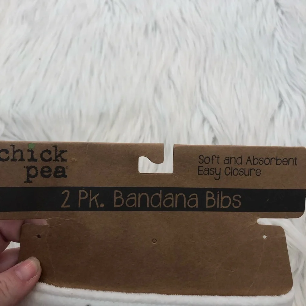 Chick Pea Bandana Bib White Orange Fox